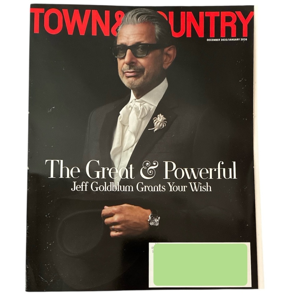 Town and Country Magazine December 2025 Jeff Goldblum The Great and Powerful